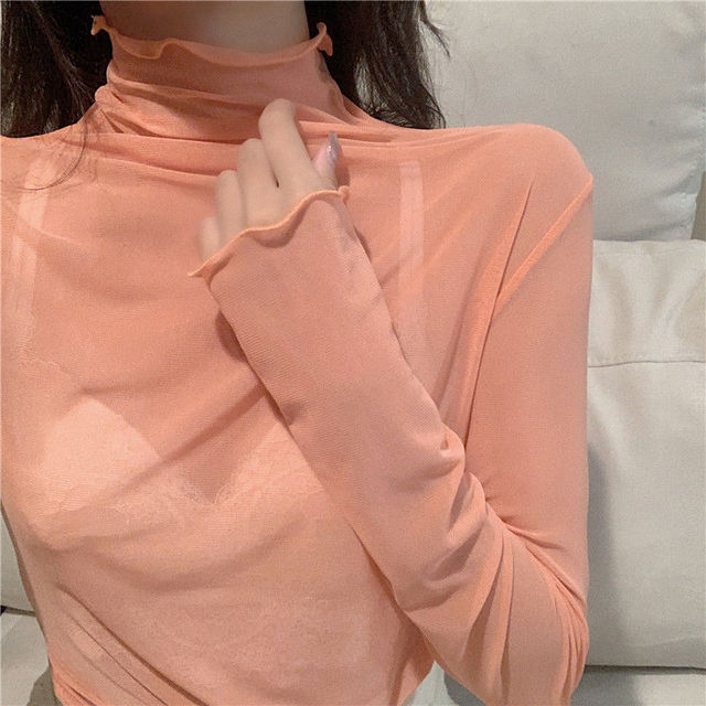 Korean Fashion Vintage Mesh Loose Transparent T-Shirt